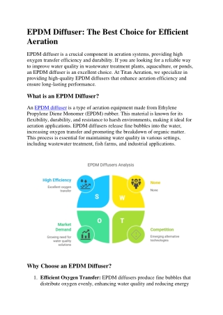 EPDM Diffuser - The Best Choice for Efficient Aeration