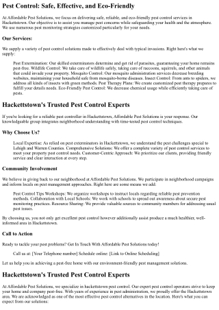 Pest Control Hackettstown