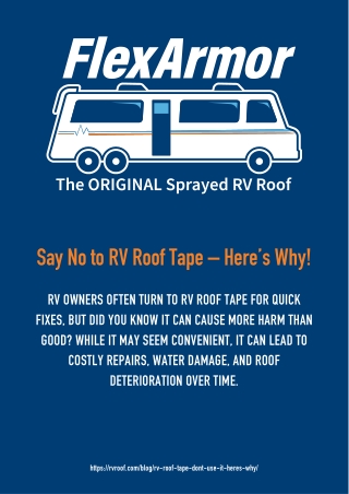 RV Roof Tape vs. FlexArmor – Which One Actually Works?
