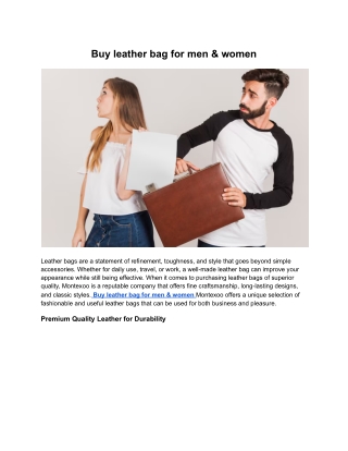 PDF Submission - Buy leather bag for men & women