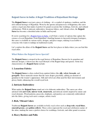 Rajputi Saree in India