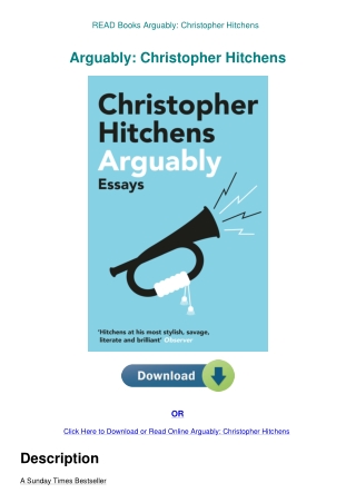 READ Books Arguably Christopher Hitchens