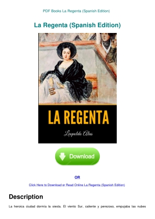 PDF Books La Regenta (Spanish Edition)