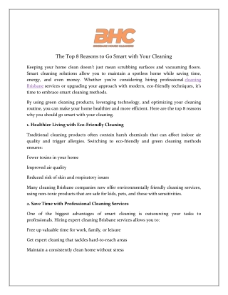 The Smart Cleaning Guide: 8 Reasons to Upgrade Your Routine