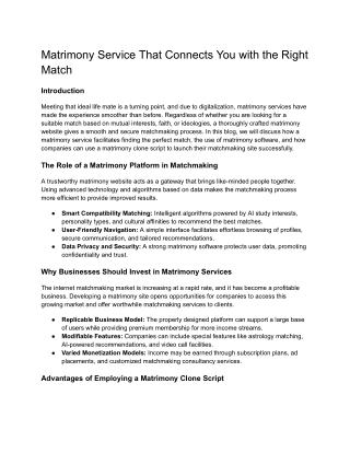 Matrimony Service That Connects You with the Right Match
