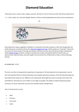 Diamond Guide by Majesty Diamonds