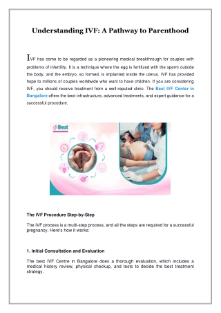 Understanding IVF, A Pathway to Parenthood