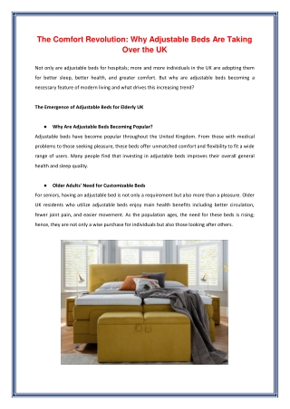 The Comfort Revolution: Why Adjustable Beds Are Taking Over the UK