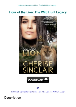 eBooks Hour of the Lion The Wild Hunt Legacy
