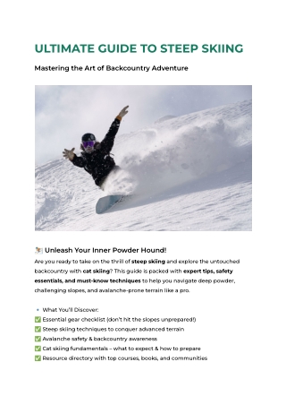 The ultimate steep skiing guide