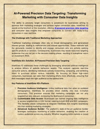 AI Powered Precision Data Targeting Transforming Marketing with Consumer Data Insights