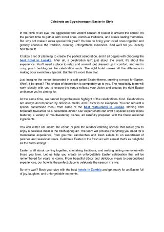 Celebrate an Egg-stravagant Easter in Style