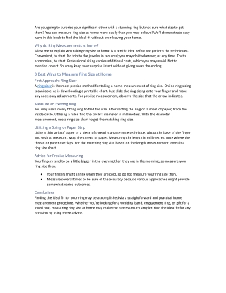 How to measure ring size at home