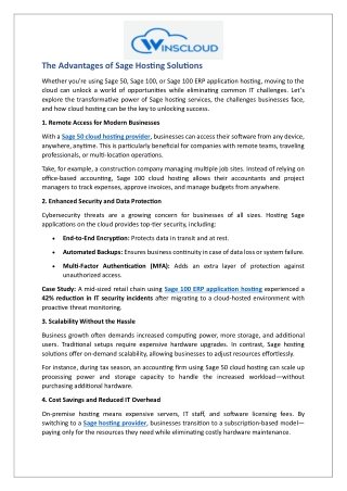 The Advantages of Sage Hosting Solutions