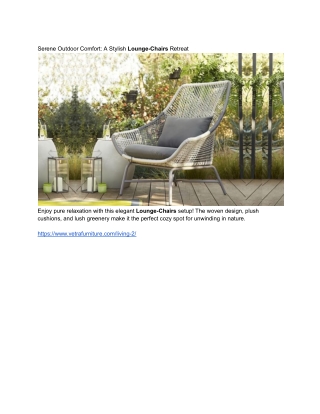 Serene Outdoor Comfort_ A Stylish Lounge-Chairs Retreat