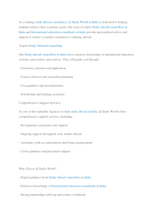 Your Gateway to Global Education Q Study World