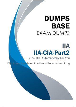 (March 2025) Choose IIA IIA-CIA-Part2 Dumps V16.03 to Prepare for Your Exam