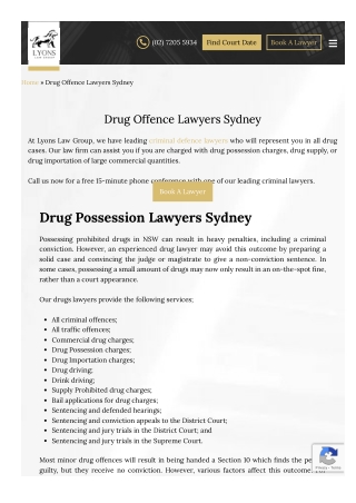 Drug lawyers Sydney