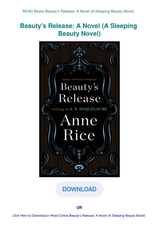 READ Books Beauty's Release A Novel (A Sleeping Beauty Novel)