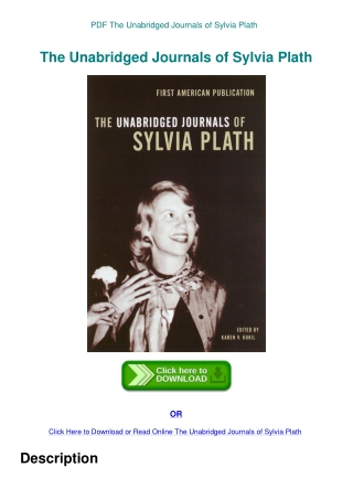 PDF The Unabridged Journals of Sylvia Plath