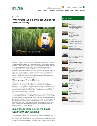 Why XPERT 3988 is the Best Choice for Wheat Farming?