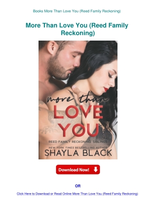 Books More Than Love You (Reed Family Reckoning)