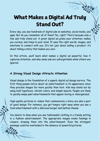 What Makes a Digital Ad Truly Stand Out
