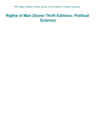 PDF Books Rights of Man (Dover Thrift Editions Political Science)