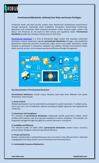 Permissioned Blockchain: Defining User Roles and Access Privileges