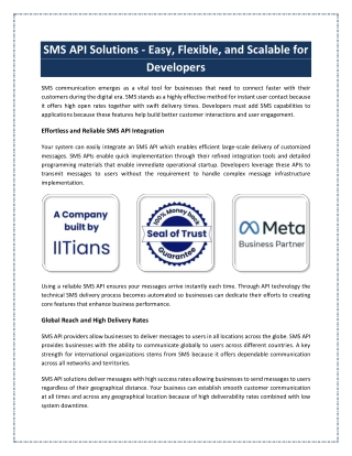SMS API Solutions - Easy, Flexible, and Scalable for Developers