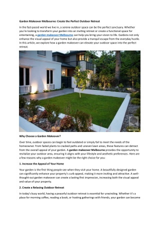 Garden Makeover Melbourne