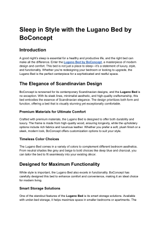 Sleep in Style with the Lugano Bed by BoConcept