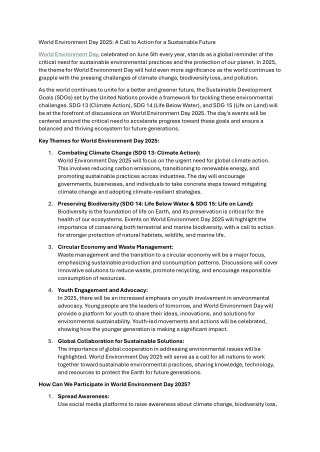 World Environment Day 2025