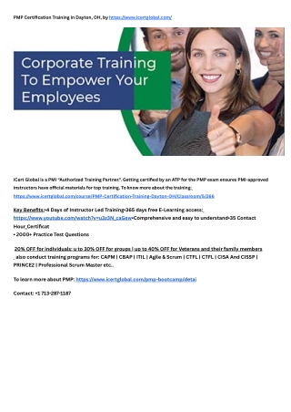 PMP Certification Training in Dayton, OH