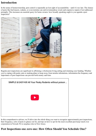 “Pest Inspections one zero one: How Often Should You Schedule One?”