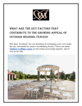 What Are the Key Factors that Contribute to the Growing Appeal of Outdoor Wedding Venues