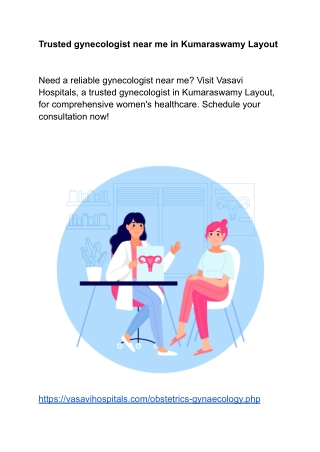 Trusted gynecologist near me in Kumaraswamy Layout