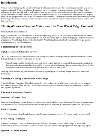 The Value of Routine Maintenance for Your Wheat Ridge Sidewalk