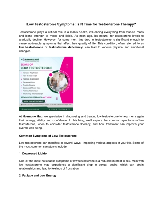 Low Testosterone Symptoms_ Is It Time for Testosterone Therapy_