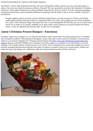 Christmas Present Baskets Xmas Hampers
