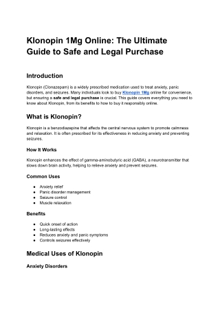 Klonopin 1Mg Online