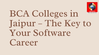 BCA Colleges in Jaipur – The Key to Your Software Career