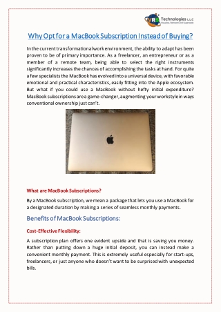 Why Opt for a MacBook Subscription Instead of Buying?