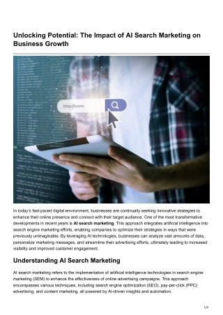 Unlocking Potential The Impact of AI Search Marketing on Business Growth