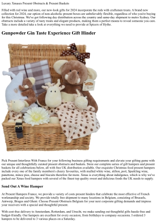 Complimentary Delivery Christmas Interferes With & Baskets