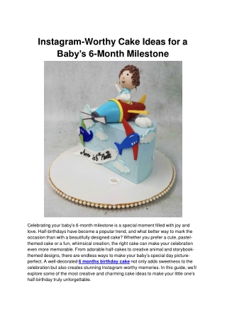 Instagram-Worthy Cake Ideas for a Baby’s 6-Month Milestone