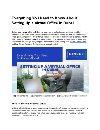 Everything You Need to Know About Setting Up a Virtual Office in Dubai