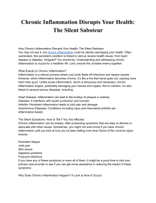 Chronic Inflammation