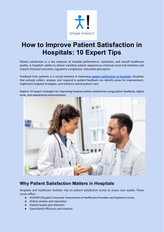 How to Improve Patient Satisfaction in Hospitals_ 10 Expert Tips