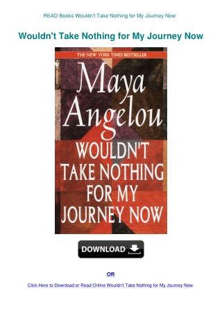 READ Books Wouldn't Take Nothing for My Journey Now